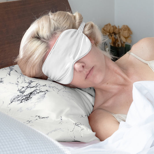 Calacatta Marble Silk Pillowcase -  Queen Size, Zip Closure