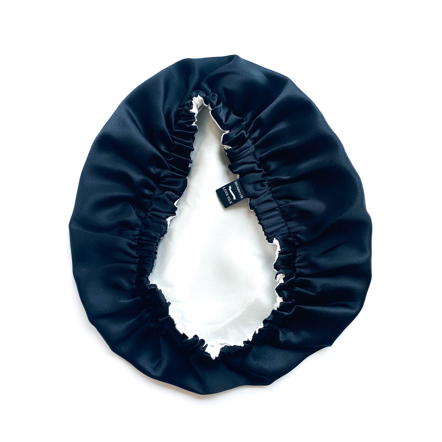 Double Layer Mulberry Silk Bonnet Hair Bonnet for Women - Black - Lovesilk.co.nz