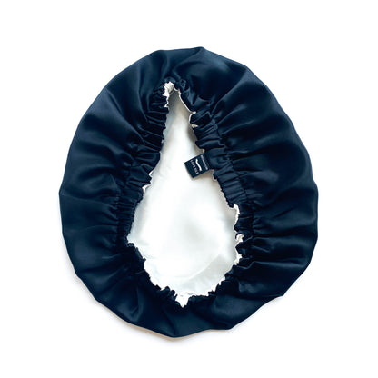 Double Layer Mulberry Silk Bonnet Hair Bonnet for Women - Black - Lovesilk.co.nz